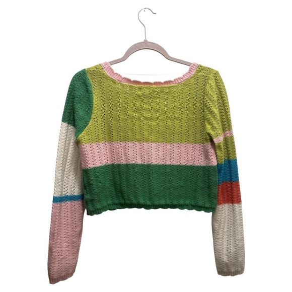 La Hearts Colorful Striped Crop Top - Picture 7 of 11